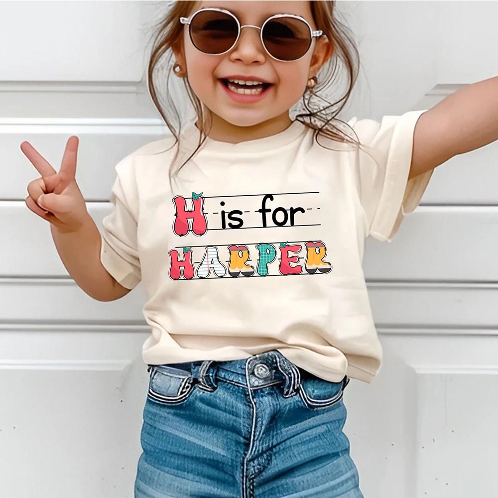 Personalized Kid's Name First Day Back to School Kindergarten Shirt For Kids