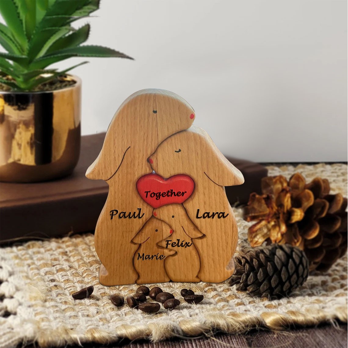 Custom Couple Bunny Puzzle Anniversary Birthday Family Keepsake Gift For Mother's Day Gifts Ideas