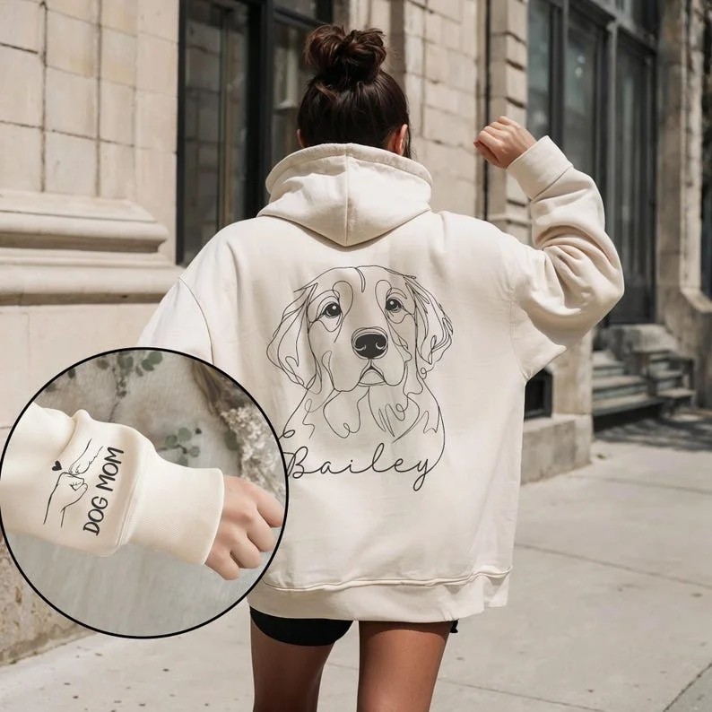 Personalized Pet Sweatshirt Hoodie Birthday Gift for Dog Mom/Dad