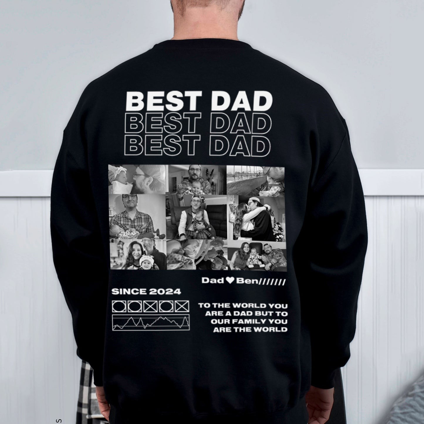 Custom BEST DAD T-shirt Sweatshirt Hoodie With Photos For Father's Day