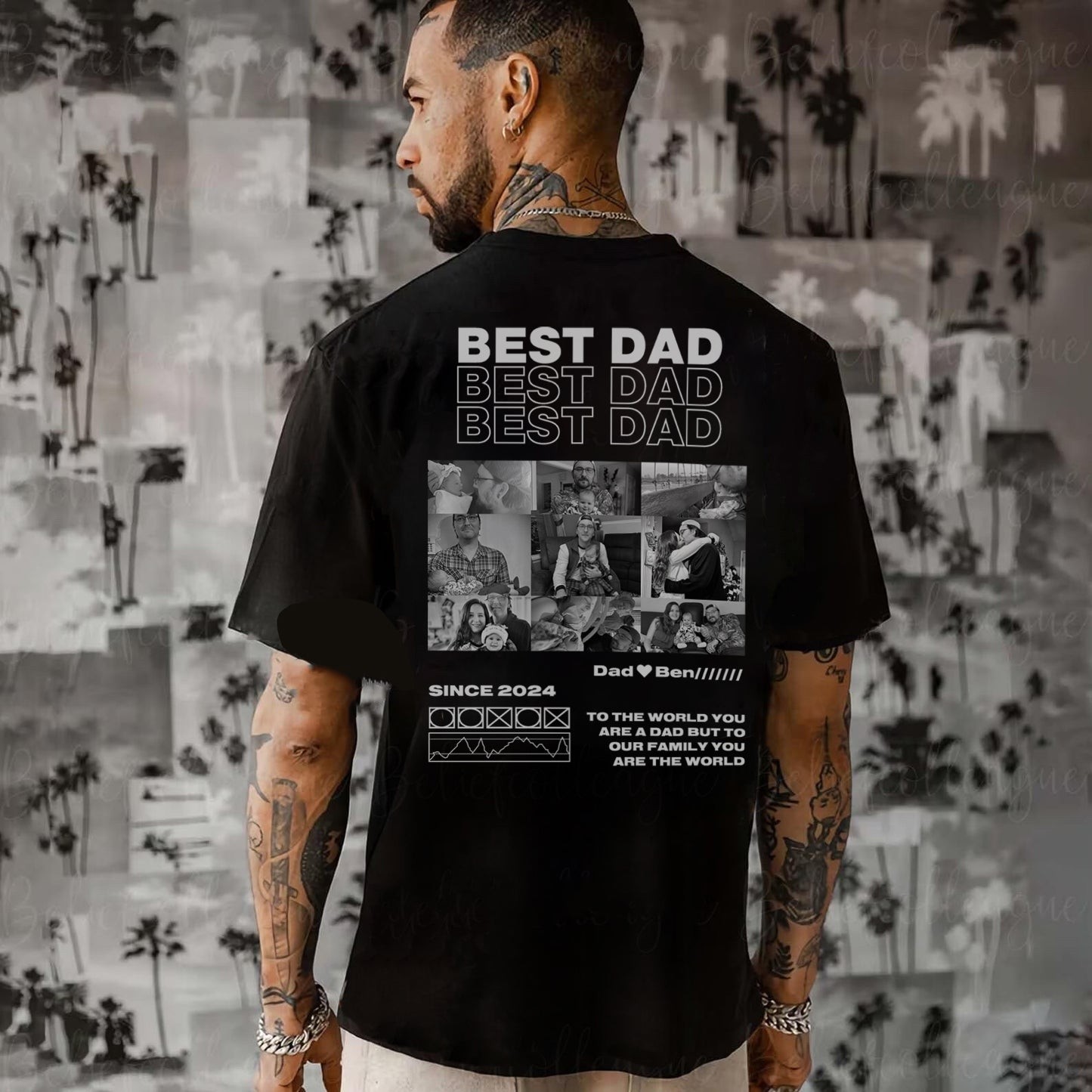 Custom BEST DAD T-shirt Sweatshirt Hoodie With Photos For Father's Day