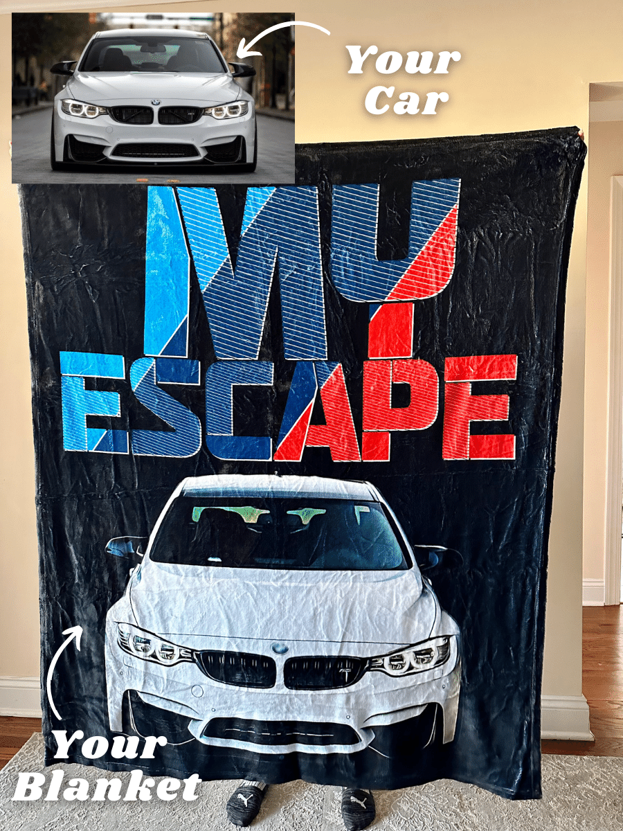 Personalized My Escape Car Fleece Blanket For Father's Day