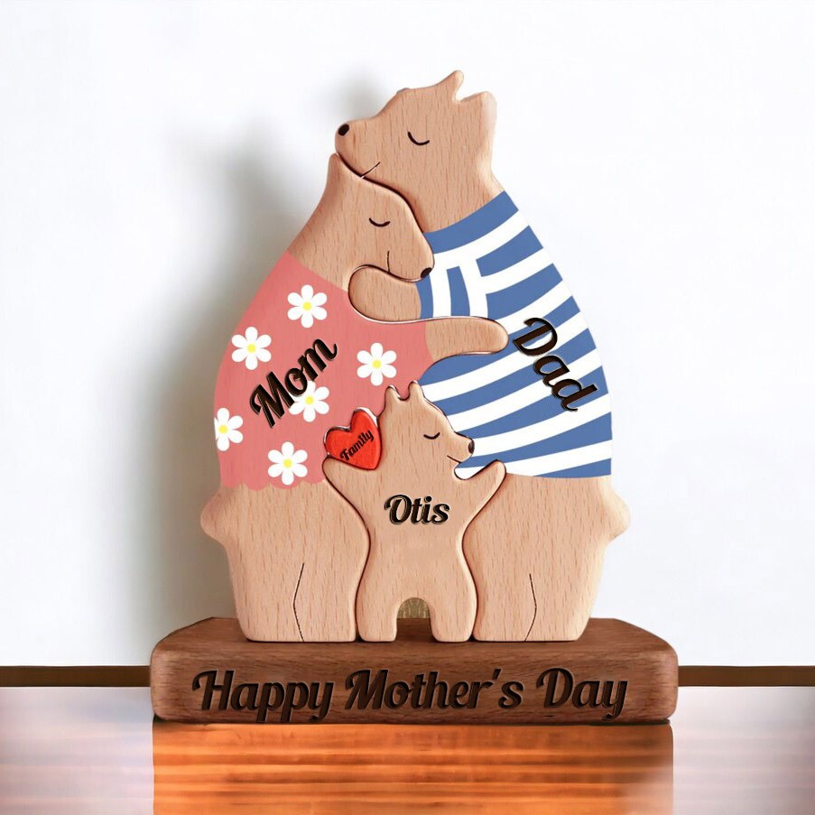 Custom Family Bear Puzzle Anniversary Birthday Keepsake Gifts For Christmas