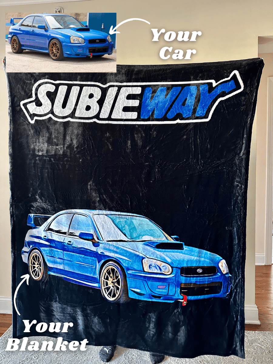 Personalized Subieway Car Fleece Blanket For Father's Day