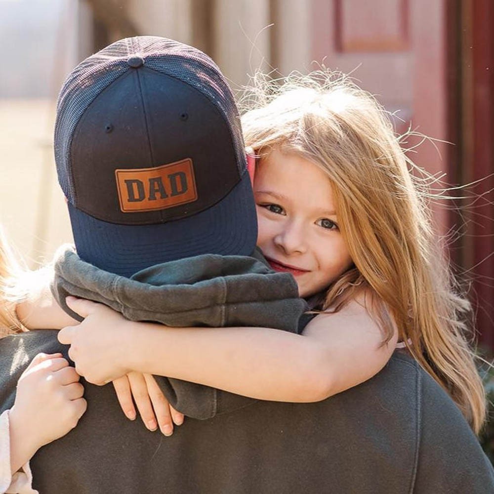 Personalized Dad Patch Trucker Hat with Kids Names For Father's Day Gift