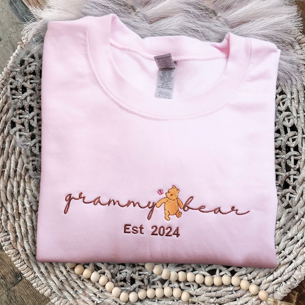 Personalized Embroidered Mama Bear Sweatshirt With Kids Names For Mother's Day