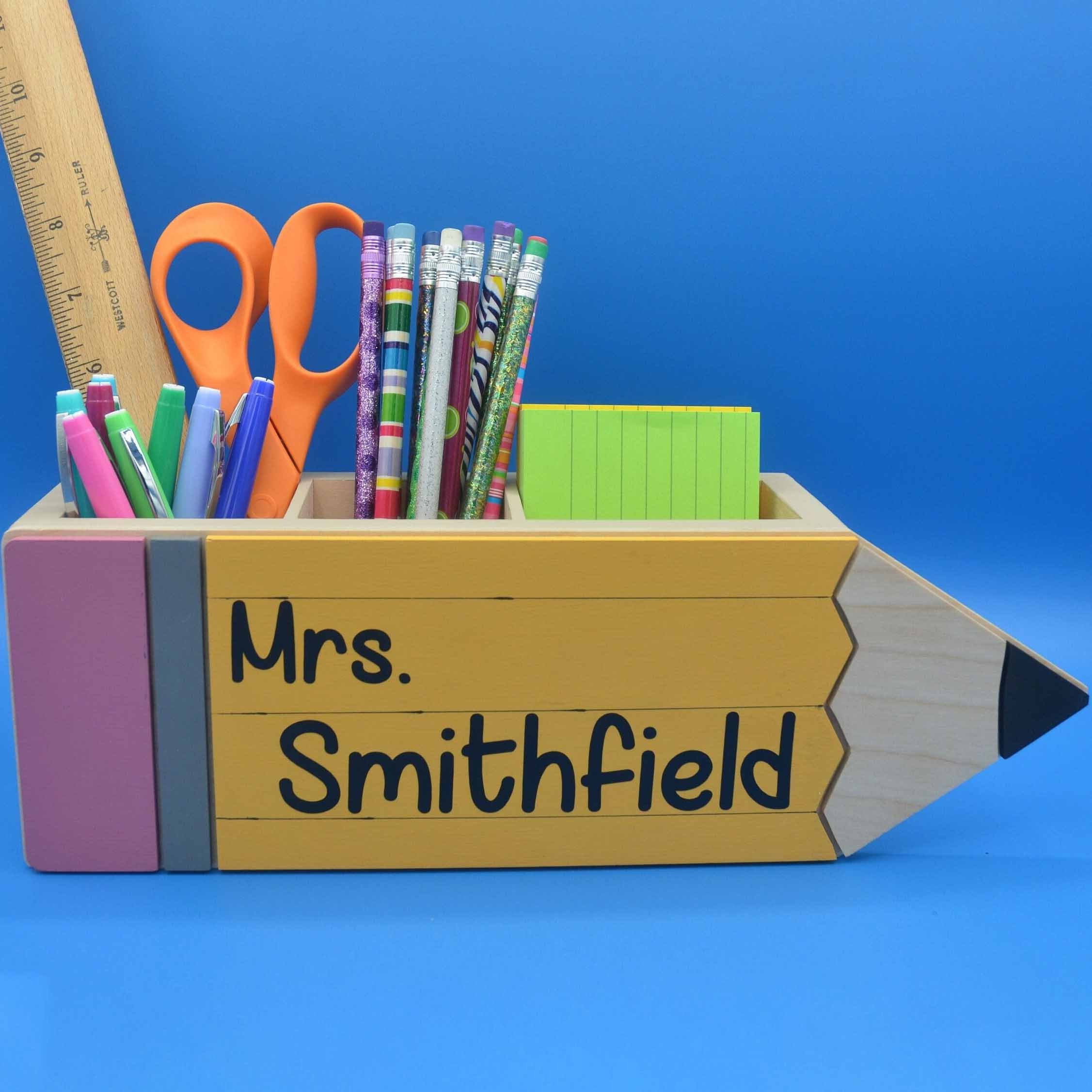 Personalized Wooden Pencil Holder Desk Organizer For Teacher’s Gifts