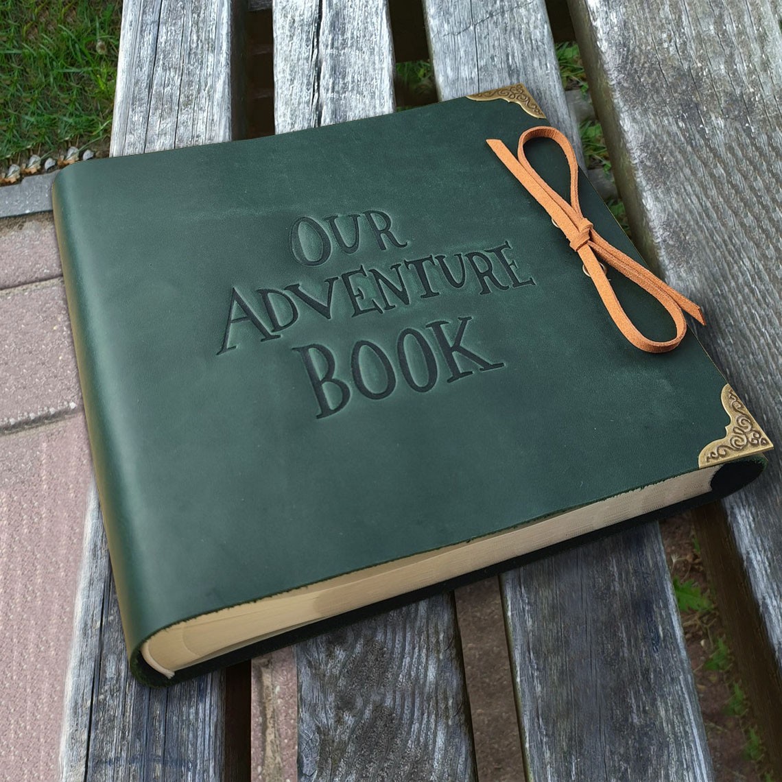 Our Adventure Book Custom Leather Photo Album For Valentine's Day Anniversary Gift Ideas