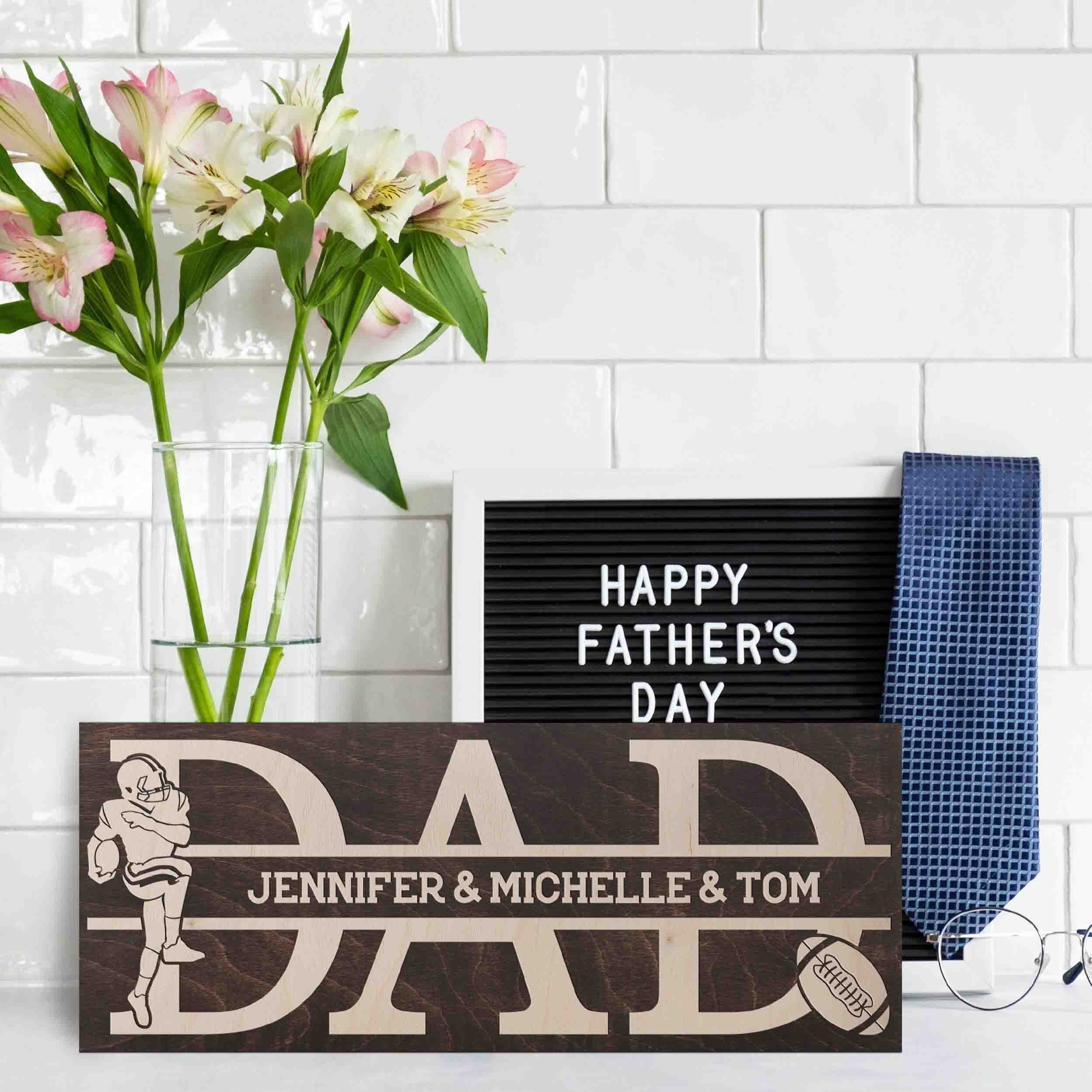 Personalized Dad Sign with Kids Names Gifts For Father's Day
