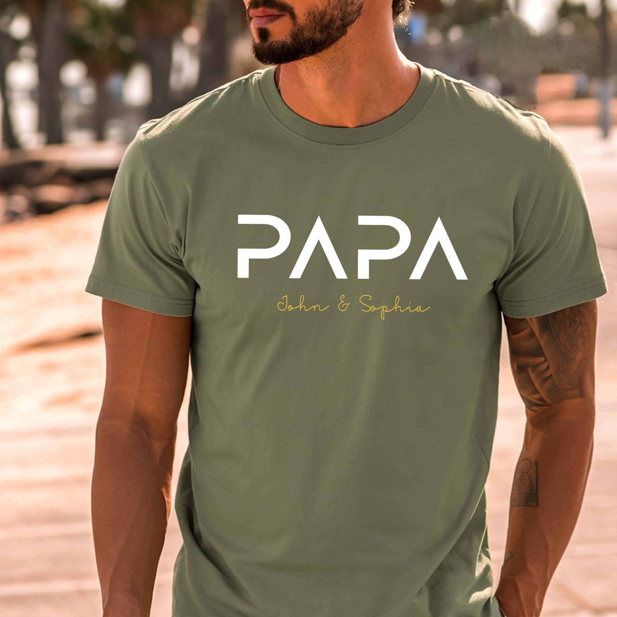 Custom Papa Sweatshirt With Kids Names For Father's Day