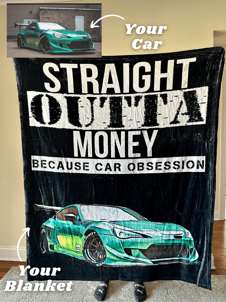 Personalized Straight Outta Money Car Fleece Blanket For Father's Day
