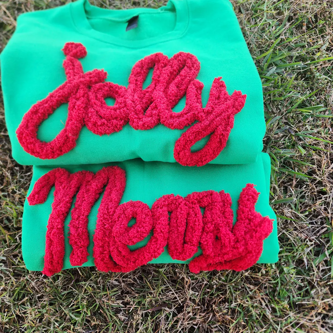 Personalized Chenille YARN EMBROIDERED Sweatshirt Hoodie Chrismas Gift for Family