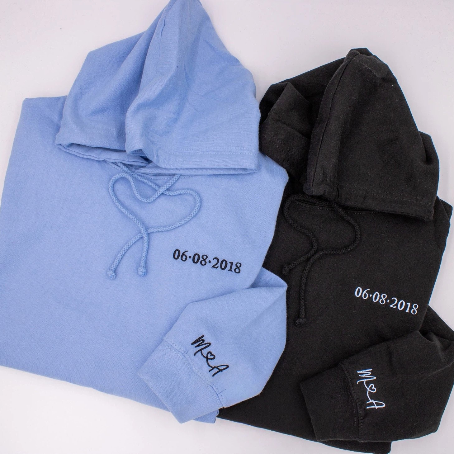 Anniversary Date Couples Sweatshirt, Personalized Embroidered Sweater, Gifts for Her Gifts for Him Couples Hoodie, Gift for Boyfriend