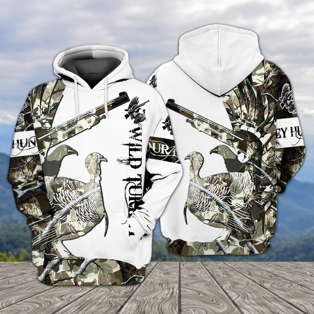 Custom Name Wild Turkey Hunting All Over Print Shirt