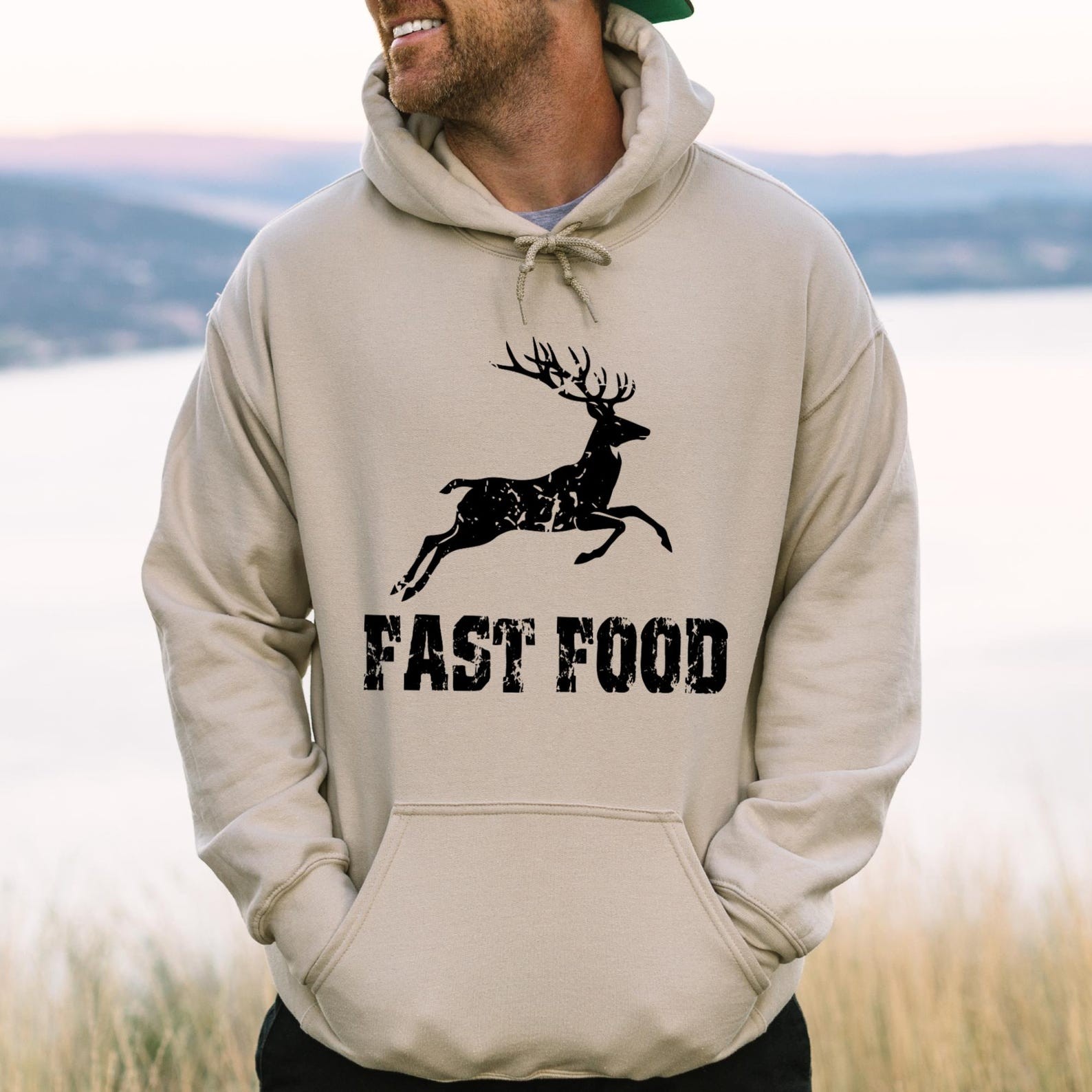 Fast Food Deer Hoodie, Funny Joke Hunting Hoodie, Hunting Men Hoodie, Women Hunter Gift, Deer Hoodie, Rude Offensive Gifts For Hunters