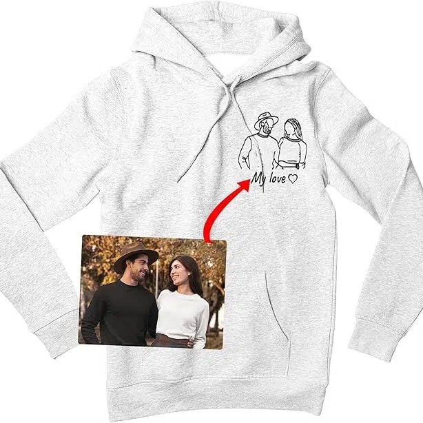 Custom Hoodies Design Your Own, Shirt Portrait From Photo, Valentines Customized Gifts For Boyfriend 