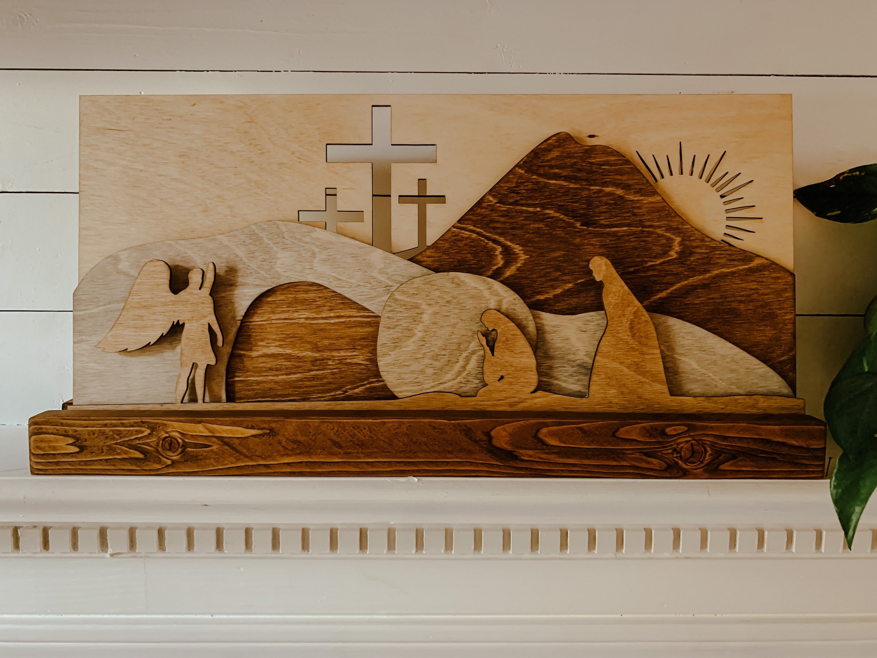 Easter Wooden Layered Resurrection Scene/Easter Decor For Gift Ideas