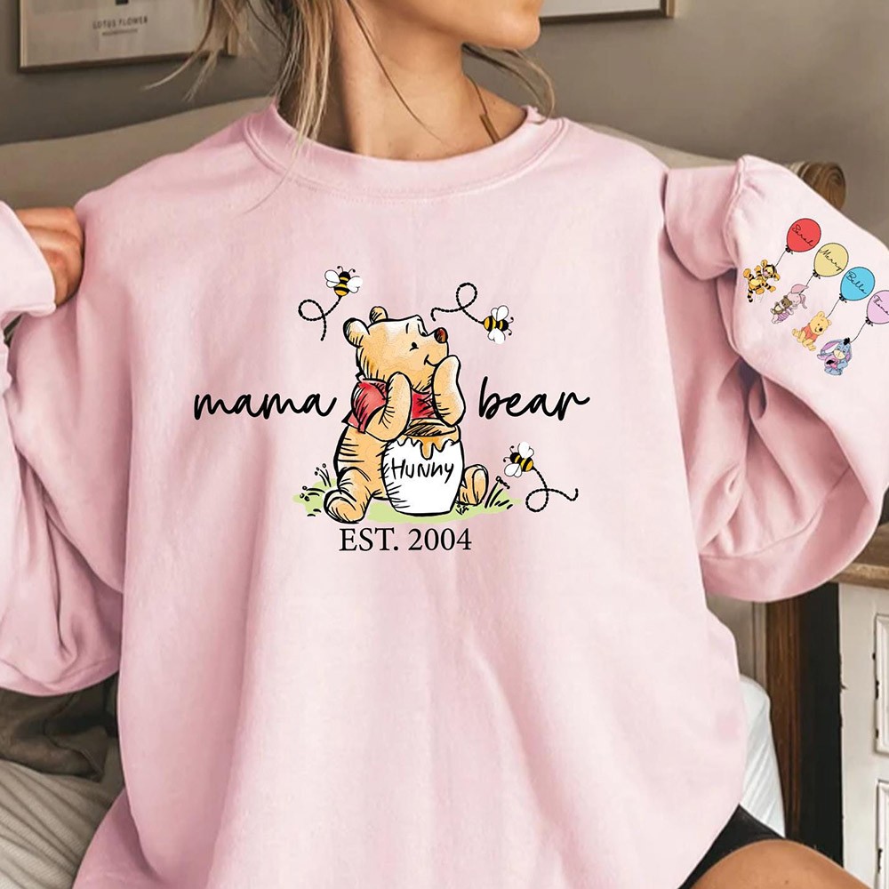 Personalized Mama Bear Sweatshirt With Kids Names For Mother's Day