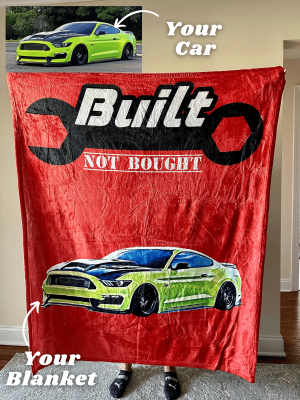 Personalized Built Not Bought Car Fleece Blanket For Father's Day