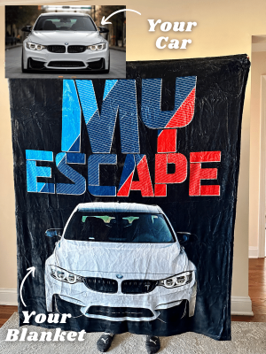 Personalized My Escape Car Fleece Blanket For Father's Day