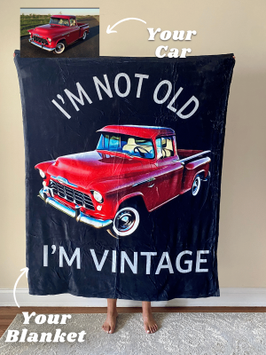 Personalized I'm Not Old I'm Vintage Truck Fleece Blanket For Father's Day