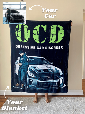 Personalized OCD Obsessive Car Disorder Car Fleece Blanket For Father's Day