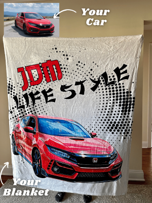 Personalized JDM Car Fleece Blanket For Father's Day