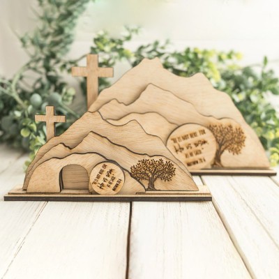 Empty Tomb Easter Decor Resurrection Scene Christian Decor For Easter Gift