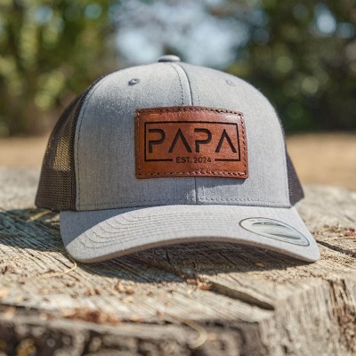 Personalized PAPA Patch Trucker Hat with Kids Names For Father's Day Gift