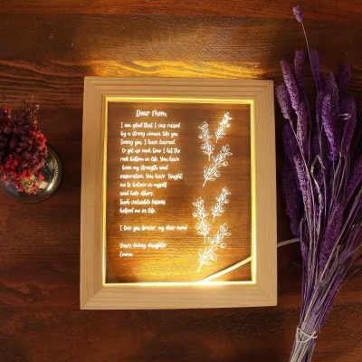 Personalized HandWritten Letter Night Light Mother's Day Gift For Mom Grandma