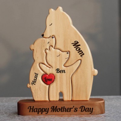 Custom Mom Bear Puzzle Anniversary Birthday Keepsake Gifts For Birthday