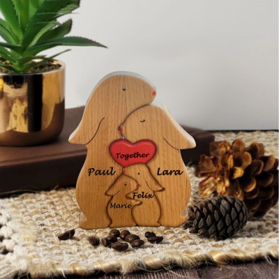 Custom Couple Bunny Puzzle Anniversary Birthday Family Keepsake Gift For Mother's Day Gifts Ideas