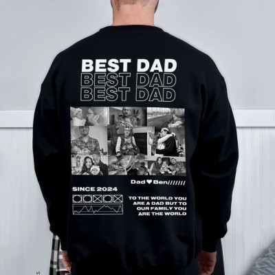 Custom BEST DAD T-shirt Sweatshirt Hoodie With Photos For Father's Day
