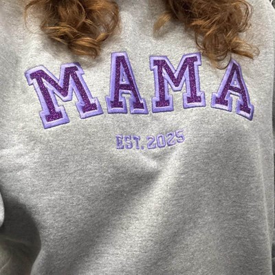 Custom Embroidered Mama Sweatshirt With Kids Names For Mother's Day