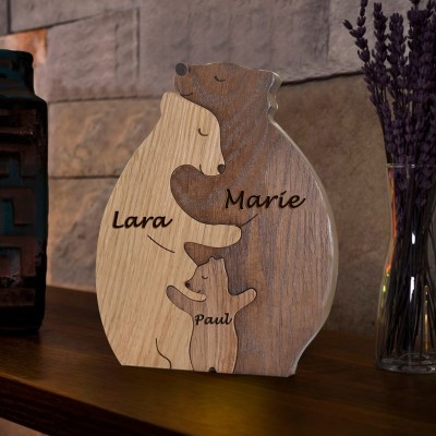 Personalized Family Bear Puzzle Anniversary Birthday Keepsake For Family Gifts Ideas