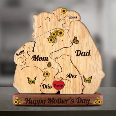 Custom Family Bear Puzzle Anniversary Birthday Keepsake Gifts For Christmas Day