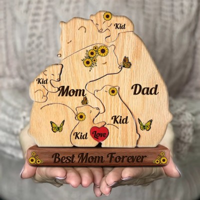Custom Family Bear Puzzle Birthday Keepsake Gifts For Anniversary