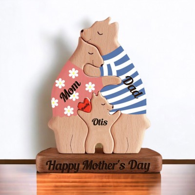 Custom Family Bear Puzzle Anniversary Birthday Keepsake Gifts For Christmas