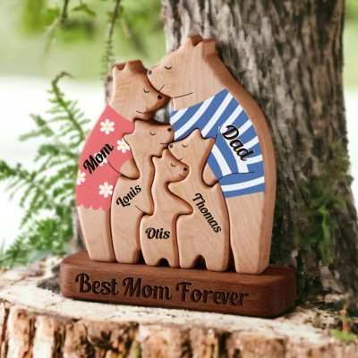 Custom Family Bear Puzzle Anniversary Birthday Keepsake Gifts For Christmas