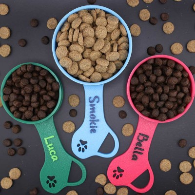 Personalized Pet Kibble Scoop With Pet Name For Pet Lovers Gift