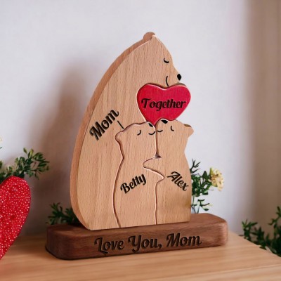 Custom Mom Bear Puzzle Anniversary Birthday Keepsake Gifts For Mother's Day