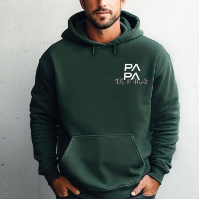 Custom Papa Sweatshirt With Kids Names For Father's Day