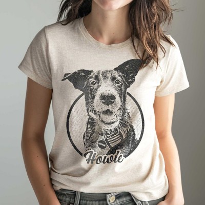 Personalized Pet Portrait Shirt Hoodie Birthday Gift for Dog Mom/Dad