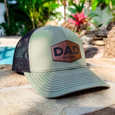 Personalized Dad Patch Trucker Hat with Kids Names For Father's Day Gift