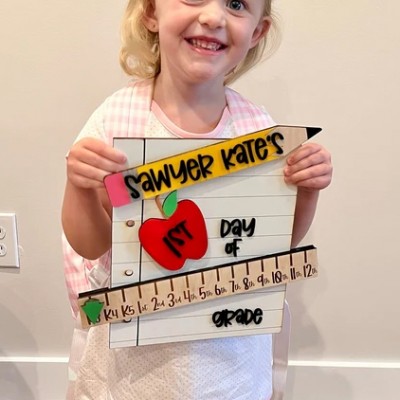 Personalized 1st/Last Day Back to School Prop Interchangeable Sign For Kids