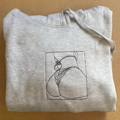 Personalized Embroidered Portrait Sweatshirt with Photo Outline For Couple Valentine's Day