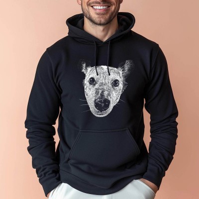 Personalized Pet Portrait Hoodie Hoodie Birthday Gift for Dog Mom/Dad