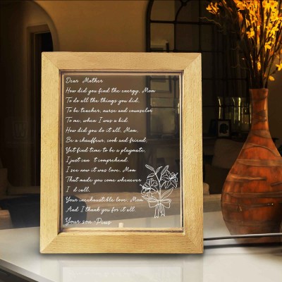 Personalized HandWritten Letter Night Light Mother's Day Gift For Mom Grandma