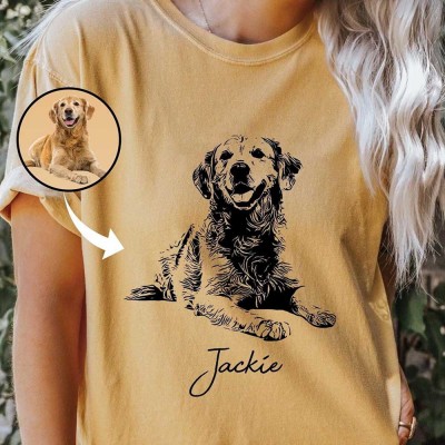 Personalized Pet Portrait Shirt Hoodie Birthday Gift for Dog Mom/Dad