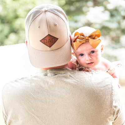 Personalized Dad Patch Trucker Hat with Kids Names For Father's Day Gift